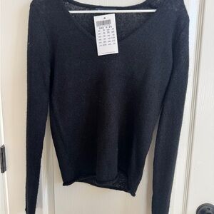 Brandy Melville Classic Black V-Neck Sweater
